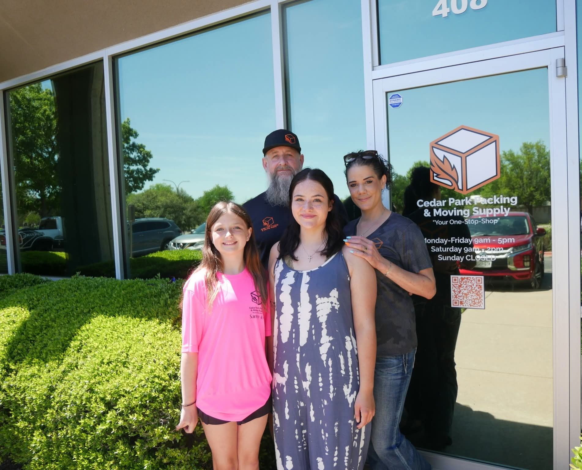 Mike Webster and family at Cedar Park Packing & Moving Supply